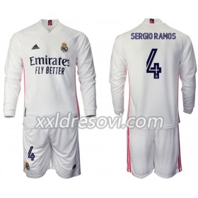 Real Madrid Sergio Ramos 4 Domaći Dječji Komplet Dresovi za Nogomet 2020-2021 Dugim Rukavima (+ kratke hlače)